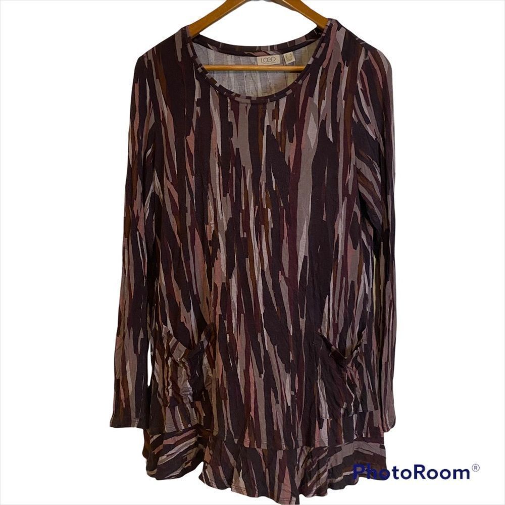 Multi colored abstract long sleeve Tunic